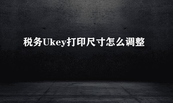 税务Ukey打印尺寸怎么调整