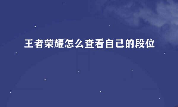 王者荣耀怎么查看自己的段位
