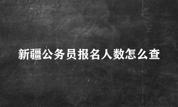新疆公务员报名人数怎么查