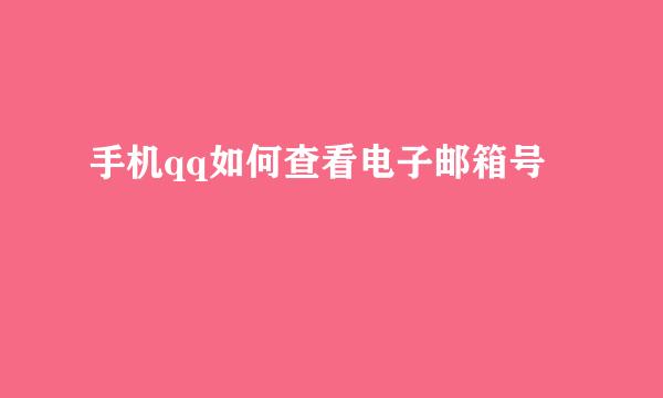 手机qq如何查看电子邮箱号