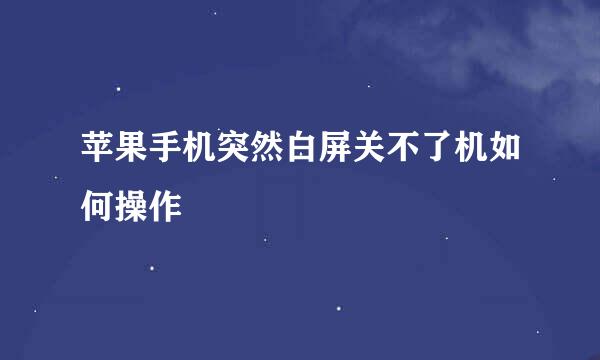 苹果手机突然白屏关不了机如何操作