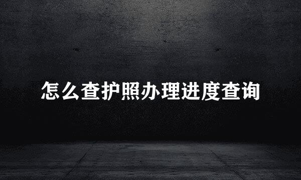 怎么查护照办理进度查询