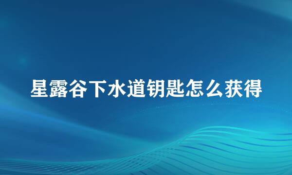 星露谷下水道钥匙怎么获得