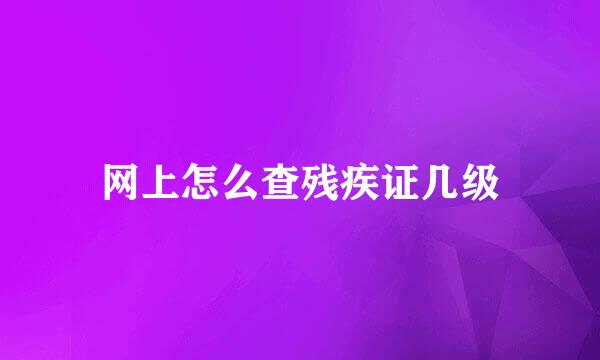 网上怎么查残疾证几级