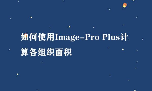 如何使用Image-Pro Plus计算各组织面积