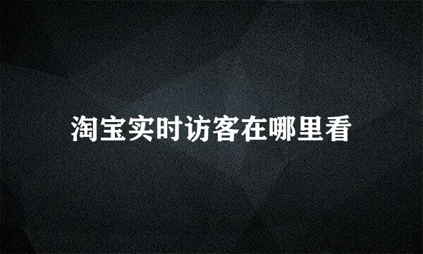 淘宝实时访客在哪里看