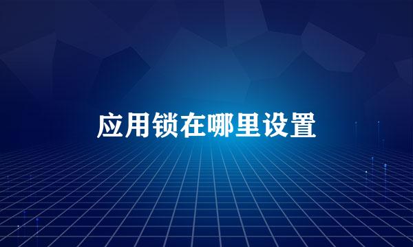 应用锁在哪里设置