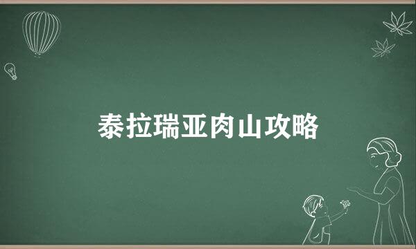 泰拉瑞亚肉山攻略