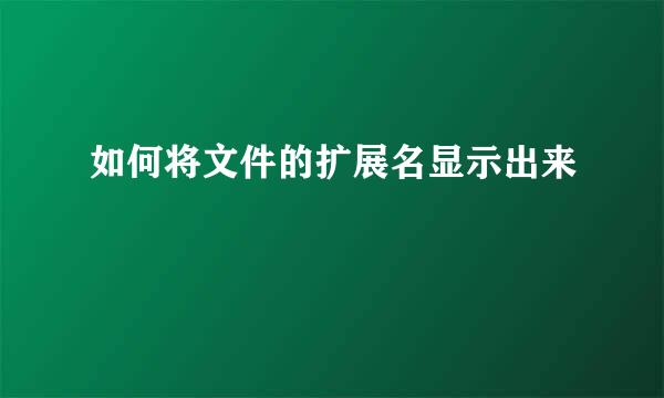 如何将文件的扩展名显示出来