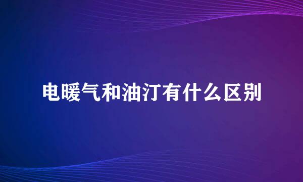 电暖气和油汀有什么区别