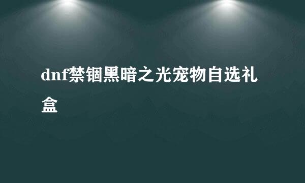 dnf禁锢黑暗之光宠物自选礼盒