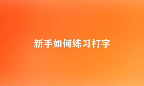 新手如何练习打字