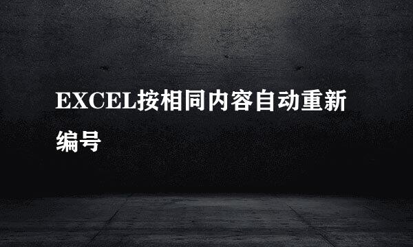 EXCEL按相同内容自动重新编号