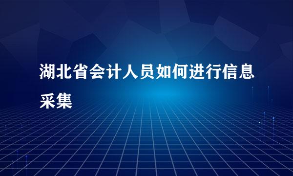 湖北省会计人员如何进行信息采集