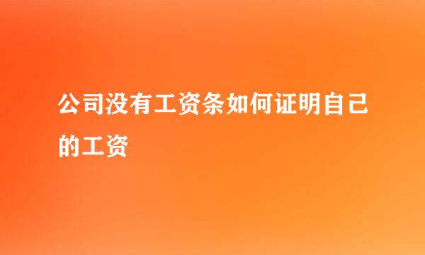 公司没有工资条如何证明自己的工资