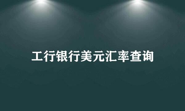工行银行美元汇率查询