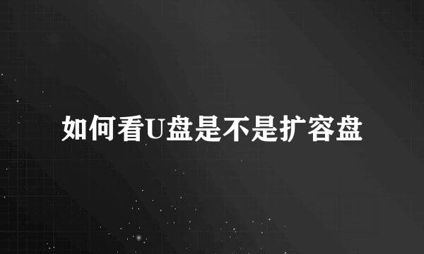如何看U盘是不是扩容盘