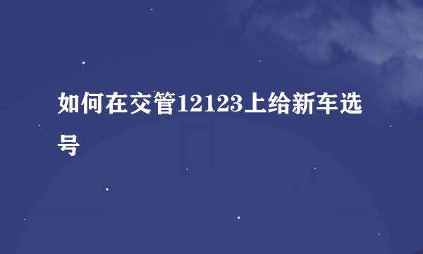 如何在交管12123上给新车选号