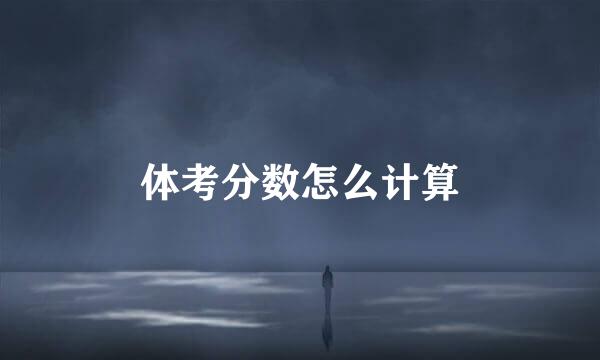 体考分数怎么计算