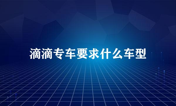 滴滴专车要求什么车型