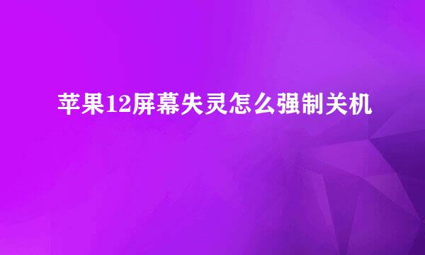 苹果12屏幕失灵怎么强制关机