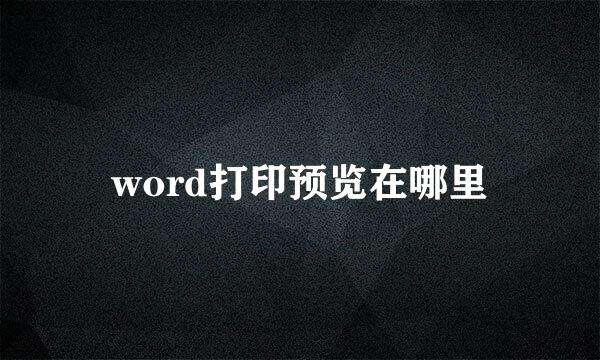 word打印预览在哪里