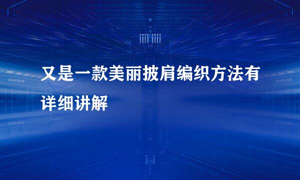 又是一款美丽披肩编织方法有详细讲解