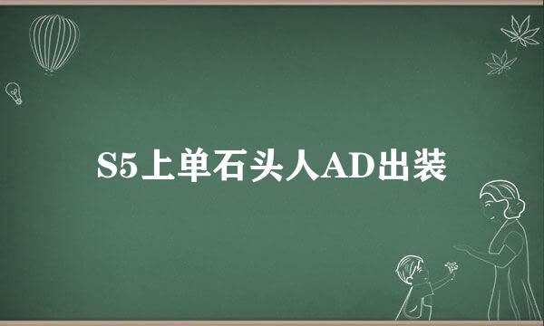 S5上单石头人AD出装