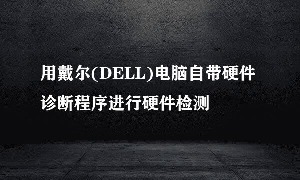 用戴尔(DELL)电脑自带硬件诊断程序进行硬件检测