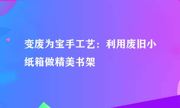 变废为宝手工艺：利用废旧小纸箱做精美书架