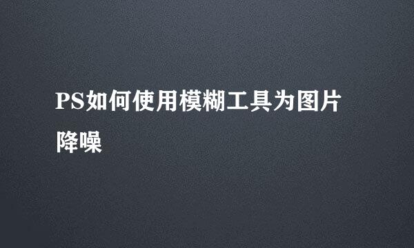 PS如何使用模糊工具为图片降噪