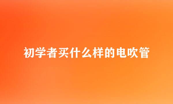 初学者买什么样的电吹管