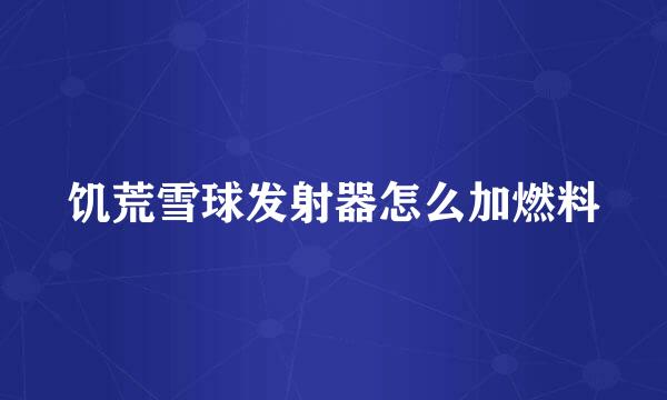 饥荒雪球发射器怎么加燃料
