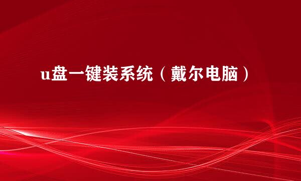u盘一键装系统（戴尔电脑）
