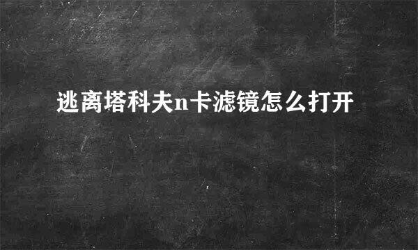 逃离塔科夫n卡滤镜怎么打开