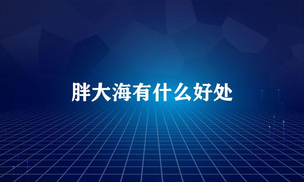 胖大海有什么好处