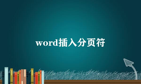 word插入分页符