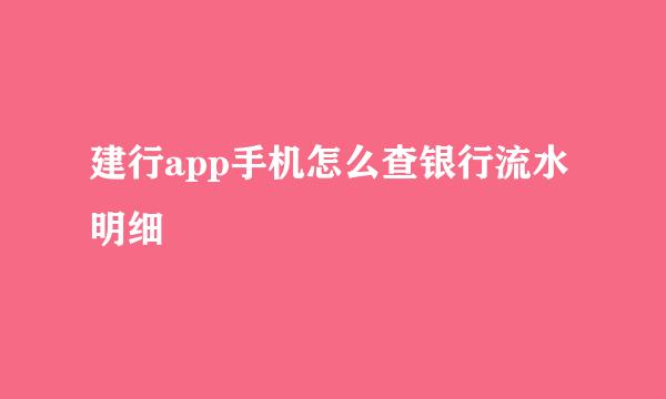 建行app手机怎么查银行流水明细