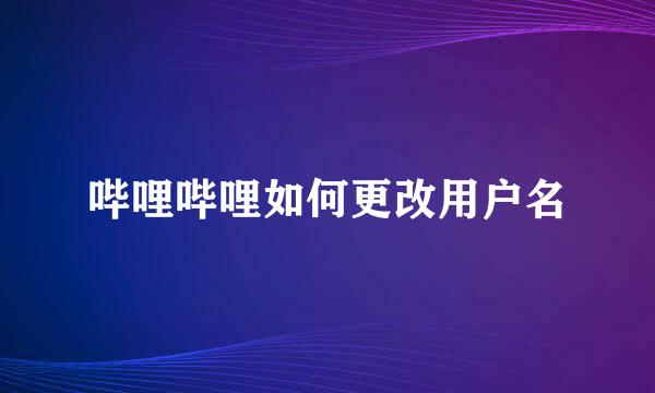 哔哩哔哩如何更改用户名