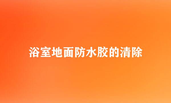 浴室地面防水胶的清除