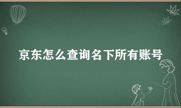 京东怎么查询名下所有账号