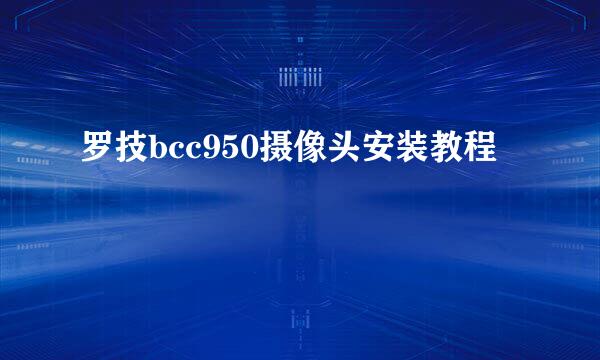 罗技bcc950摄像头安装教程