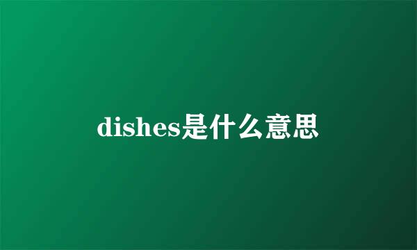 dishes是什么意思