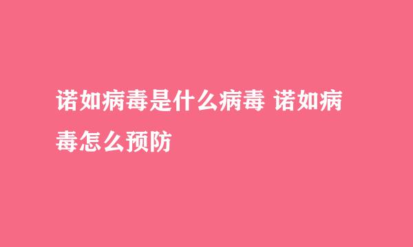 诺如病毒是什么病毒 诺如病毒怎么预防