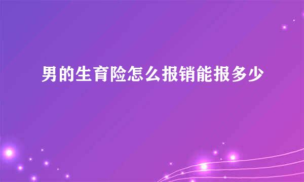 男的生育险怎么报销能报多少