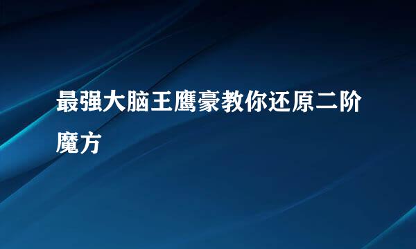 最强大脑王鹰豪教你还原二阶魔方