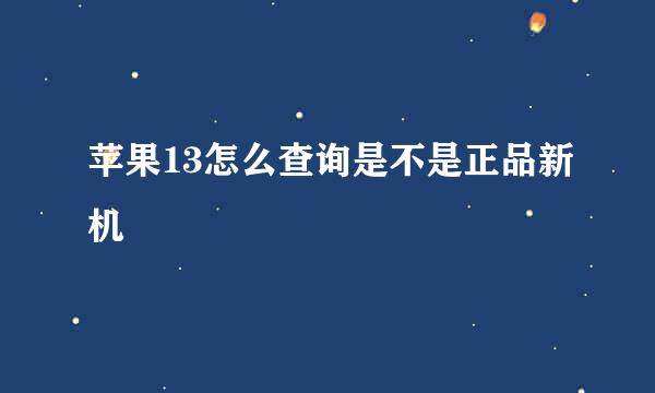 苹果13怎么查询是不是正品新机