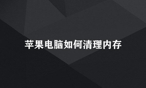 苹果电脑如何清理内存