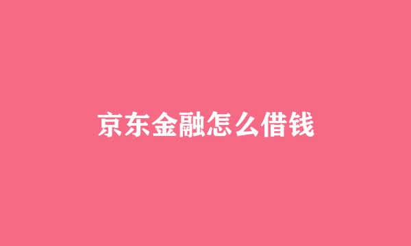 京东金融怎么借钱