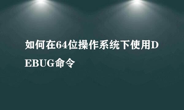 如何在64位操作系统下使用DEBUG命令